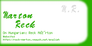 marton reck business card